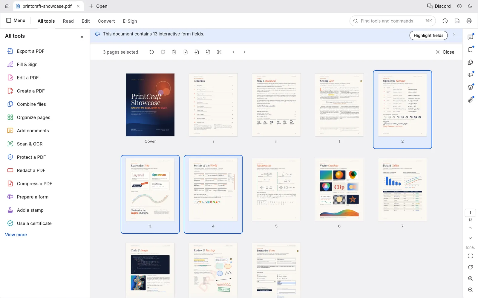 PdfCraft document workspace