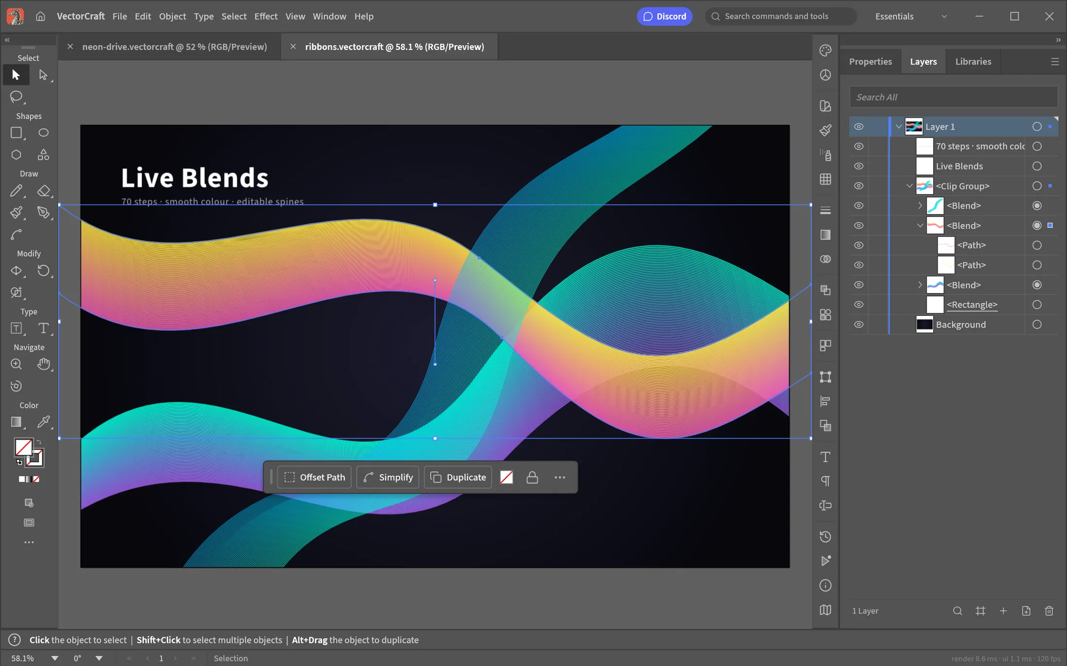 VectorCraft vector illustration workspace